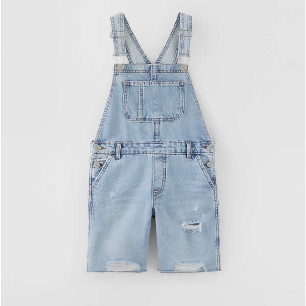 Zara Bleached Washed Shortalls
